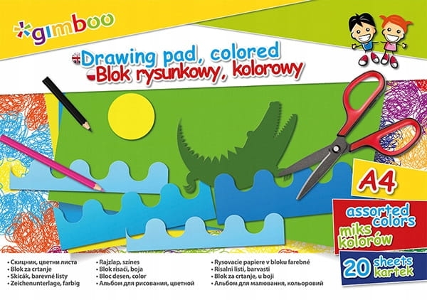 Blok Rysunkowy A4 20 Kartek Kolorowy 70G Gimboo 
