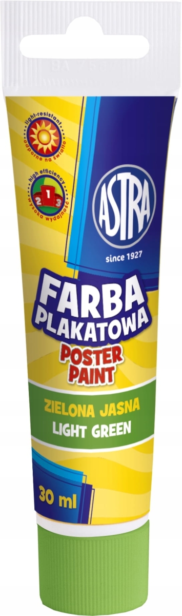 Farba Plakatowa Astra 30ml Zielona Jasna Tuba 
