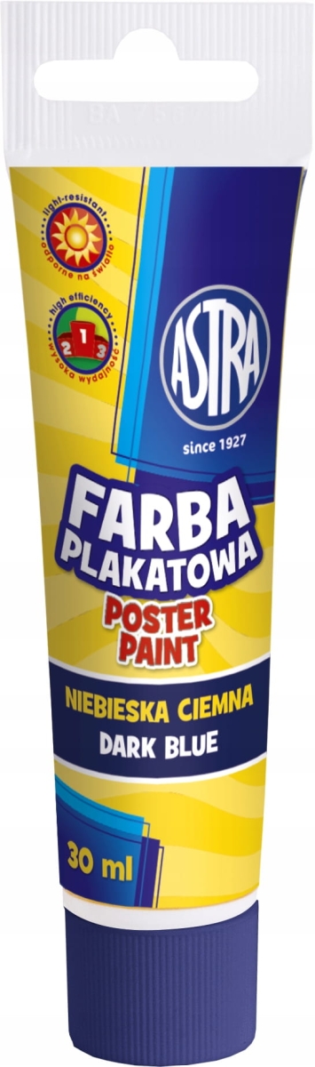 Farba Plakatowa Astra 30ml Niebieski Ciemny Tuba