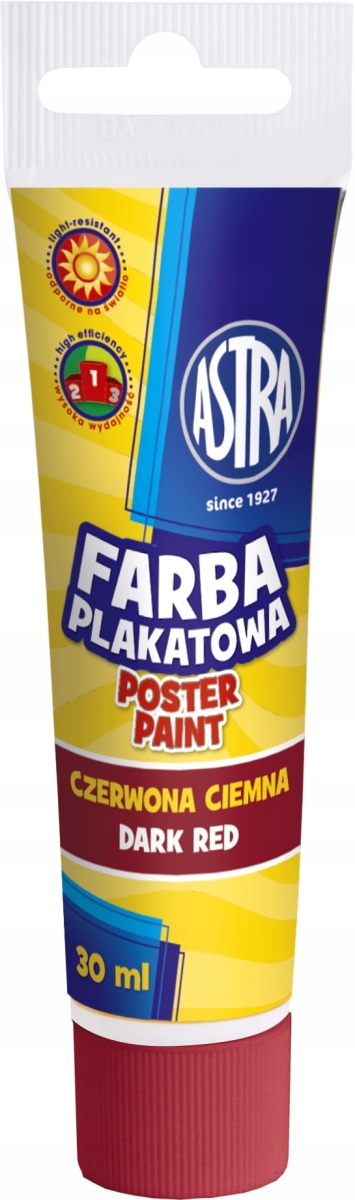 Farba Plakatowa Astra 30ml Czerwona Ciemna Tuba 
