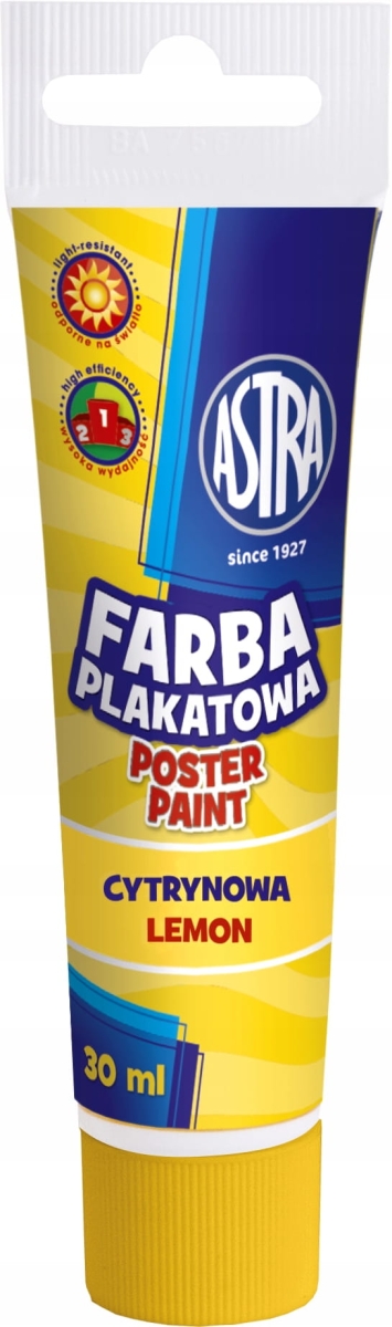 Farba Plakatowa Astra 30ml Cytrynowa Tuba