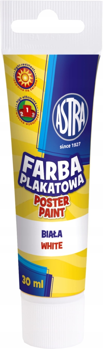 Farba Plakatowa Astra 30ml Biała Tuba