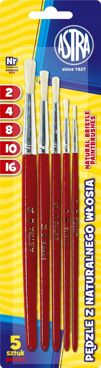 Pędzle Astra 2,4,8,10,16 Zestaw AS315111002