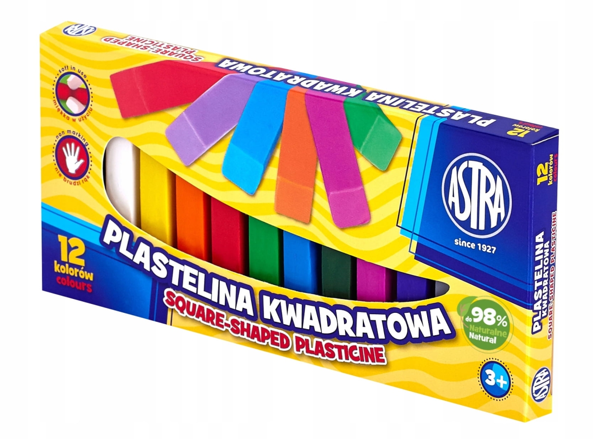 Plastelina Astra 12 Kolorów Kwadrat AS83813908