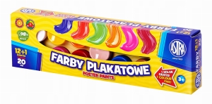Farby Plakatowe Astra 13 Kolorów 20ml 12+1