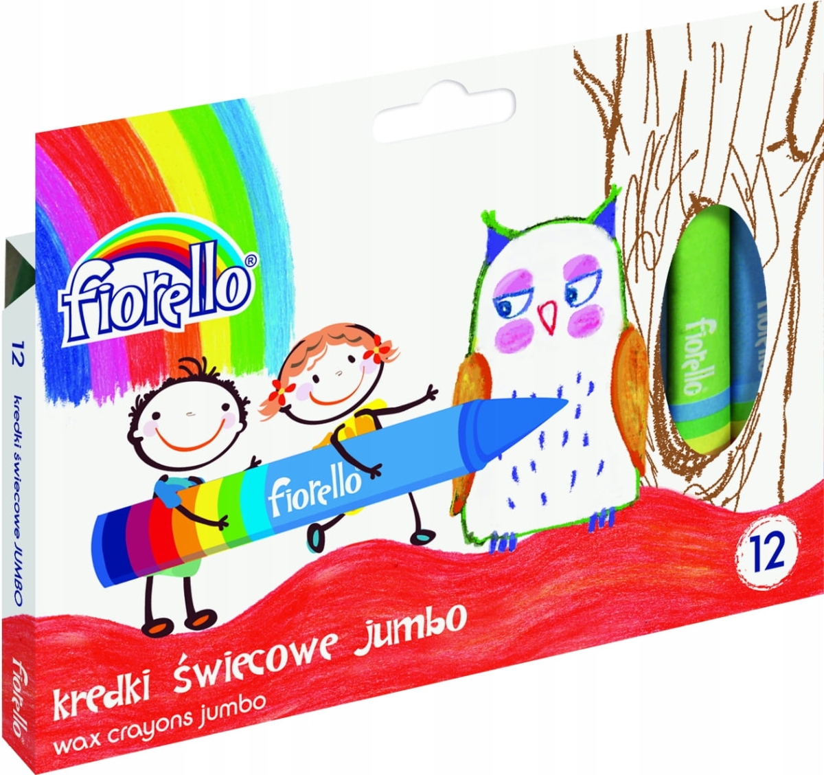 Kredki Świecowe Fiorello JUMBO 12 kolorów 