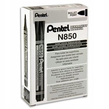 Marker Permanentny Pentel N850 Okrągły Czarny 12 Sztuk