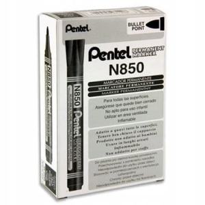 Marker Permanentny Pentel N850 Okrągły Czarny 12 Sztuk