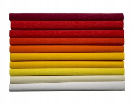 Bibuła Marszczona 25x200cm 10 rolek 8 Kolorów Ciepłych Happy Color