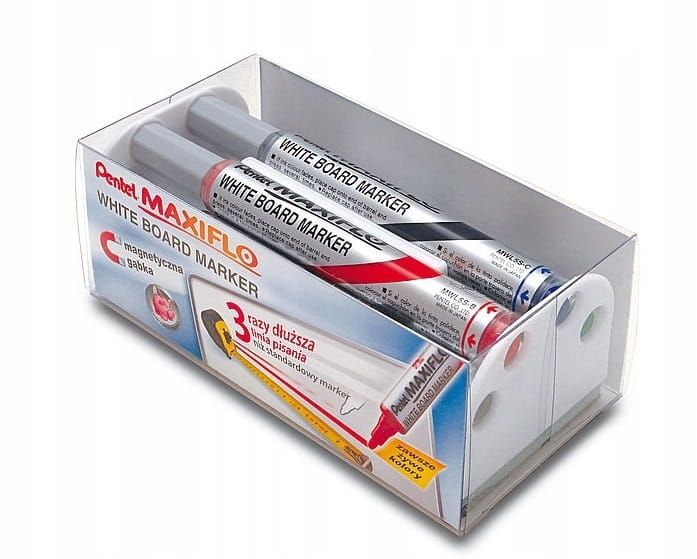 Marker Suchościeralny Pentel Kolory + Gąbka MWL5S-4N