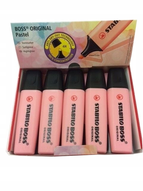 Stabilo Boss Zakreślacze Pastelowe Różowe 10szt