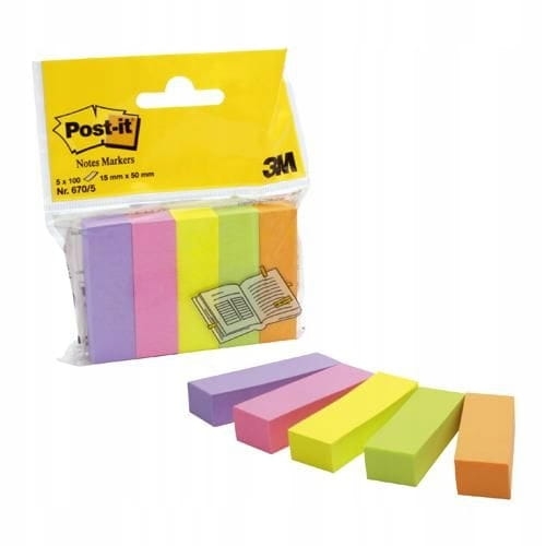 Zakładka Indeksująca Post-It 15x50 5 Kolorów
