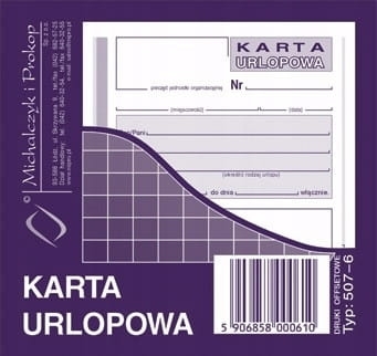 Druk Karta Urlopowa 2/3 A6 /Offset/ Michalczyk 507-6