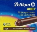 Naboje Pelikan Do Piór Krótkie 6 sztuk Brązowe