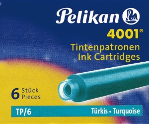 Naboje Pelikan Do Piór Krótkie 6 sztuk Turkusowe