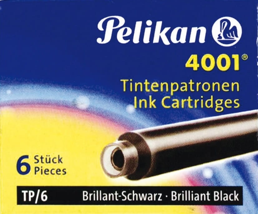 Naboje Pelikan Do Piór Krótkie 6 sztuk Czarne