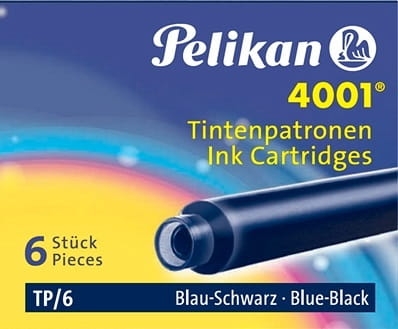 Naboje Pelikan Do Piór Krótkie 6 sztuk Niebiesko-Czarny