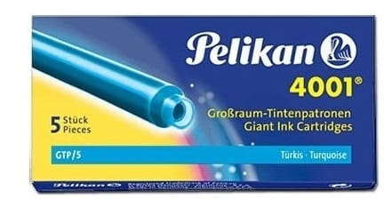 Naboje Pelikan Do Piór Długie 5 sztuk Turkusowe