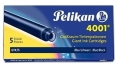 Naboje Pelikan Do Piór Długie 5 sztuk Niebiesko-Czarn