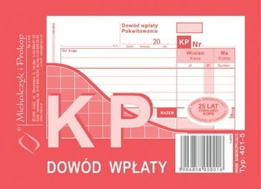 Druk Kasa Przyjmie KP A6 /S Wielokopia/ Michalczyk 401-5