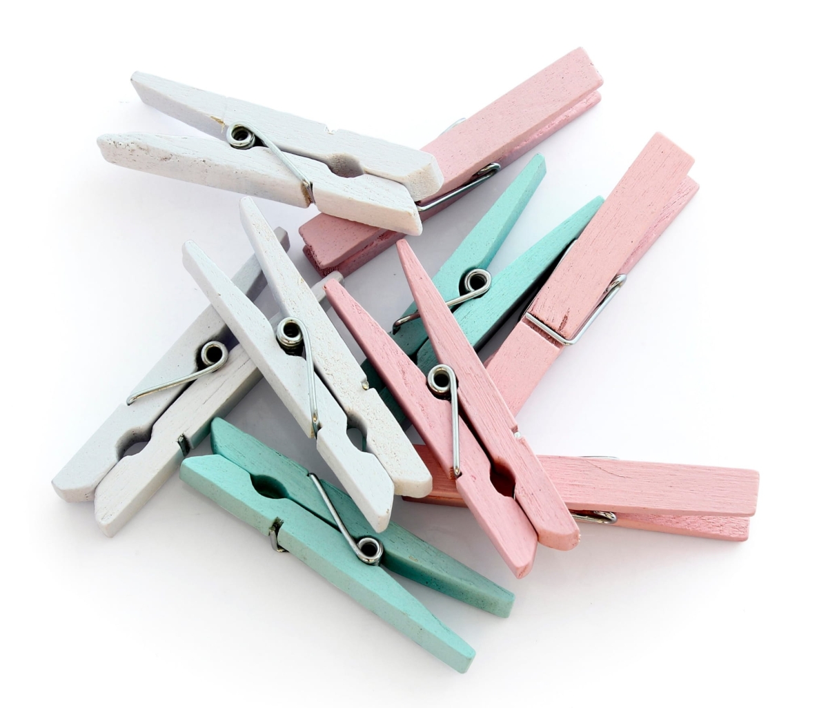 Klamerki Drewniane 47mm Mix Pastele 12 sztuk