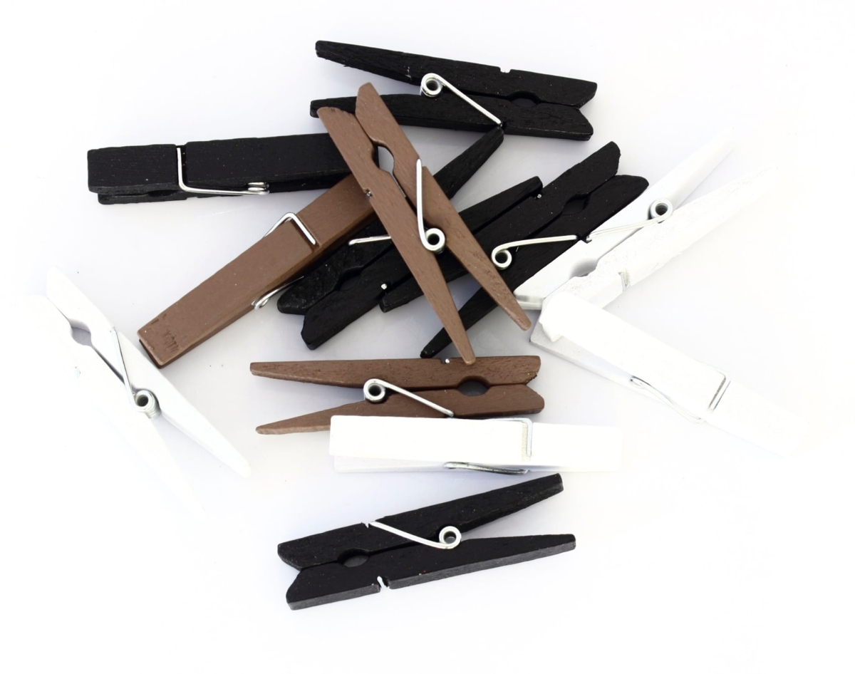 Klamerki Drewniane 47mm Mix Natura 12 sztuk