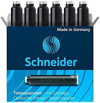 Naboje Do Pióra Czarne Schneider Krótkie 6 sztuk