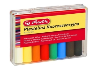 Plastelina Fluorescencyjna Herlitz Fluo 8 Kolorów