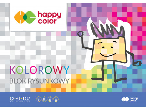 Blok Rysunkowy A3 Kolor 15 Arkuszy Happy Color 80g/m2