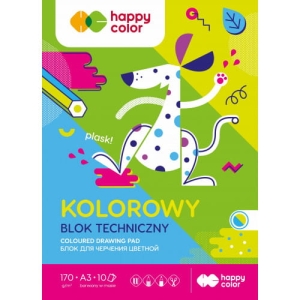Blok Techniczny A4 Kolor 10 Arkuszy Happy Color 170g/m2