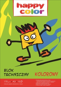 Blok Techniczny A3 Kolor 10 Arkuszy Happy Color 170g