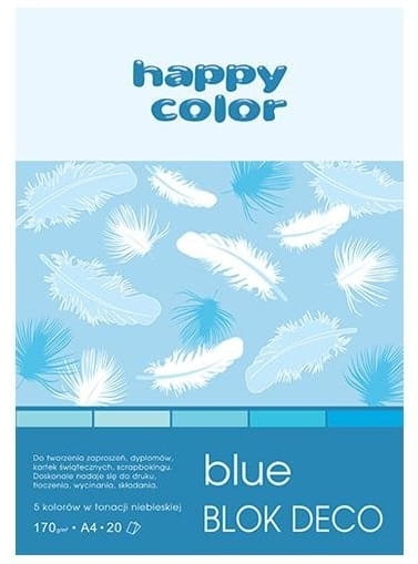 Blok A4 Deco Blue 20 Arkuszy 5 Kolorów Happy Color 170g/m2