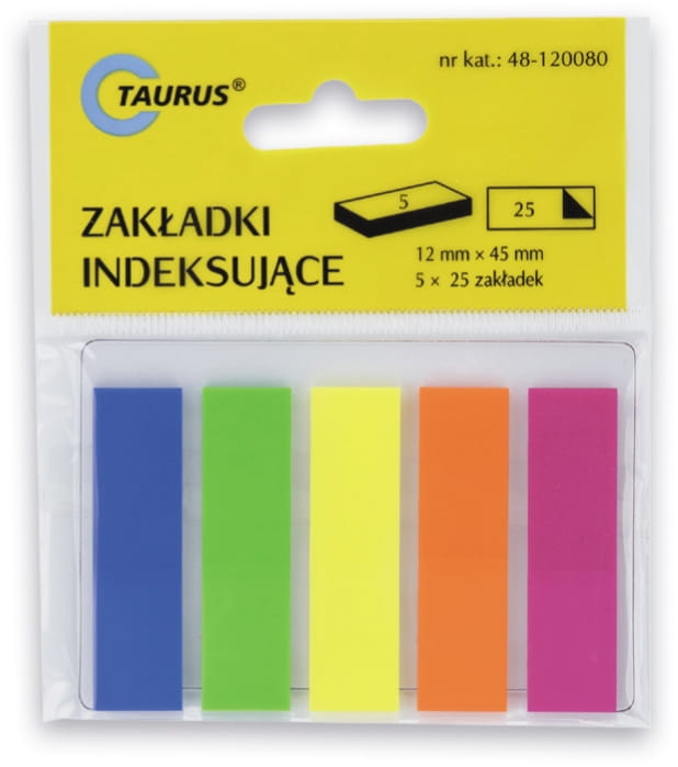 Zakładka Indeksująca Taurus 12x45mm 5 Kolorów