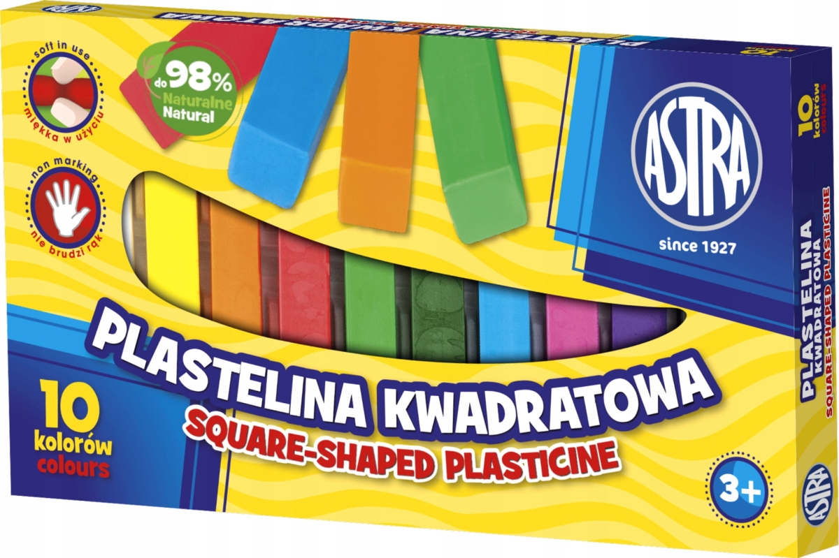 Plastelina Astra 10 Kolorów Kwadrat AS303115006