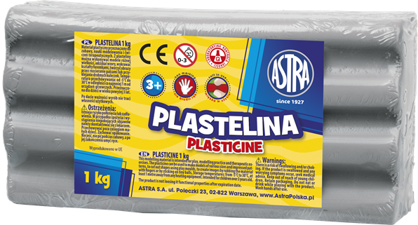 Plastelina 1Kg Popielata Astra AS303111023