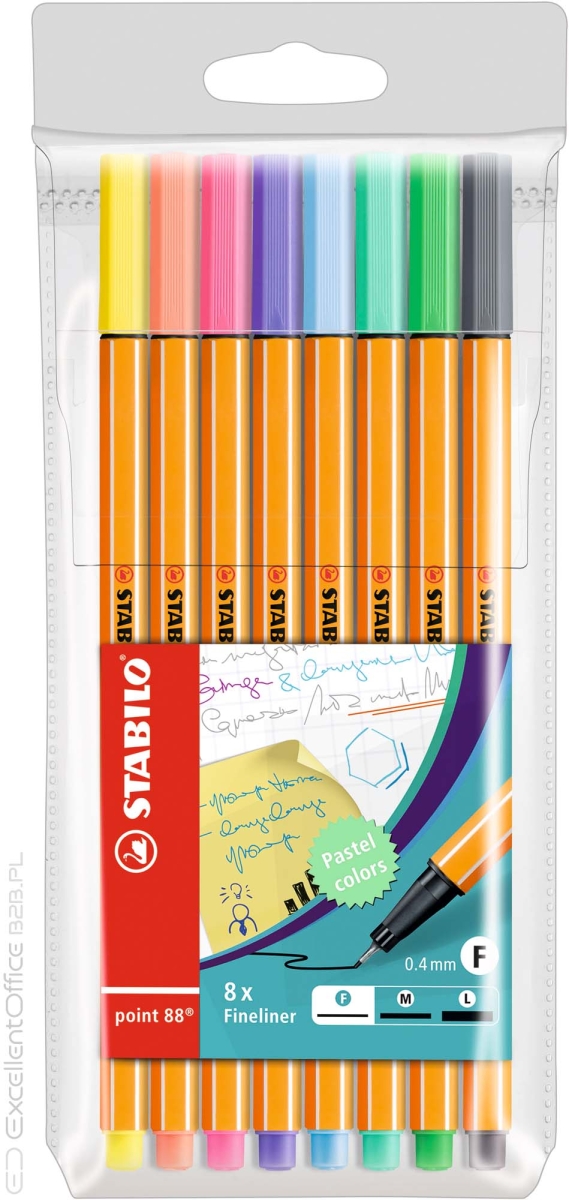 Cienkopis Stabilo Point 88 Kpl.8 sztuk Pastelowe 88/8-01