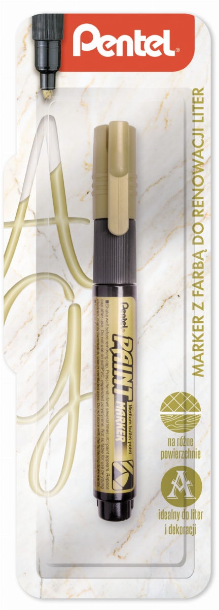 Marker Olejowy Pentel Okrągły Złoty Do Renowacji Liter MMP20-X