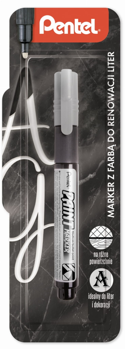 Marker Olejowy Pentel Okrągły Srebrny Do Renowacji Liter MMP20-Z