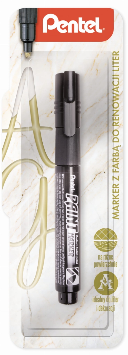Marker Olejowy Pentel Okrągły Czarny Do Renowacji Liter MMP20-A