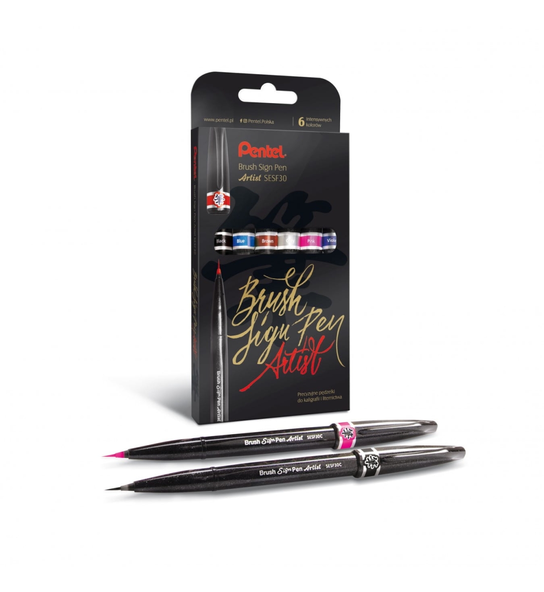 Pisak Brush Sign Pen Pentel SESF30C-ST6ACENPVPL