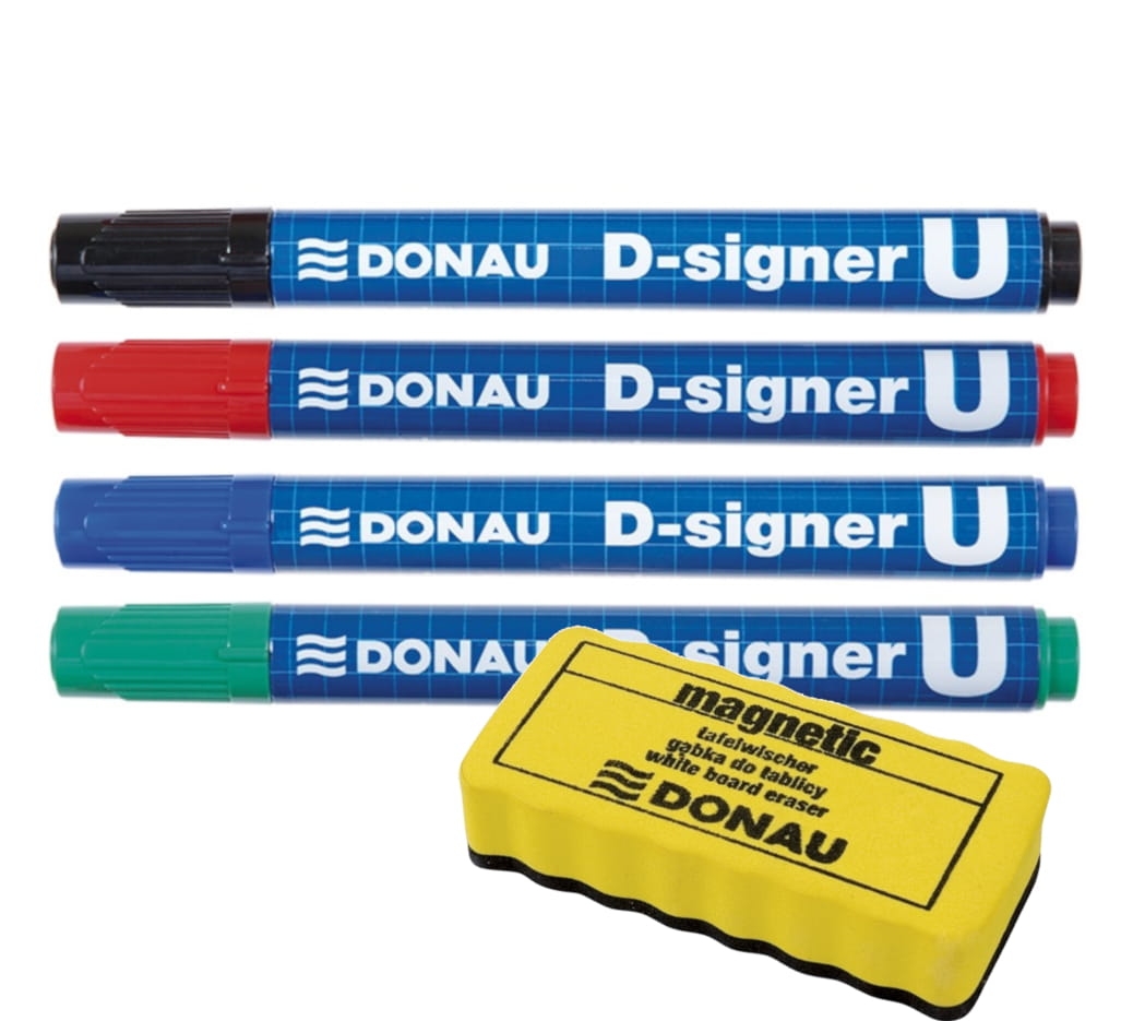 Marker Suchościeralny  4 Sztuk+ Gąbka Donau D-Signer