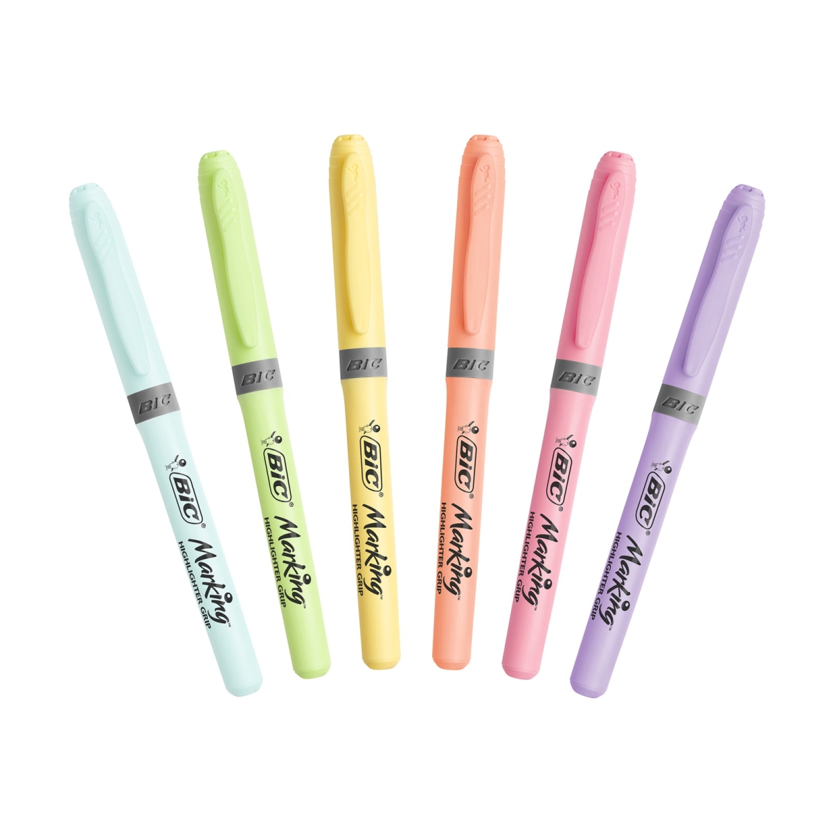 Zakreślacz BIC Highlighter GRIP Pastelowe Blister 6szt 992561