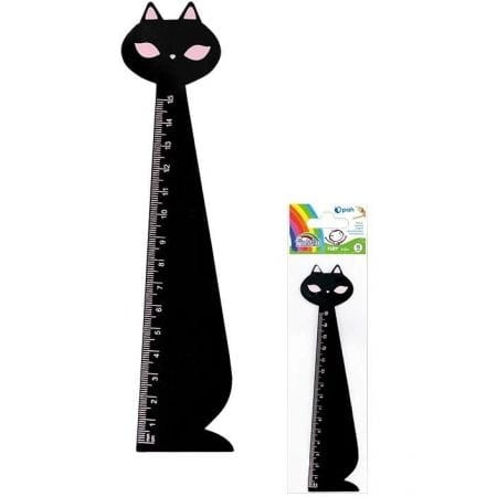 Linijka Fiorello Drewniana- 15cm Kot Czarny