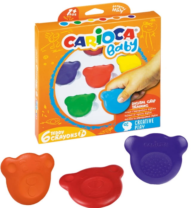 Kredki Carioca Misiaki BABY dla dzieci 1+, 6 kolorów