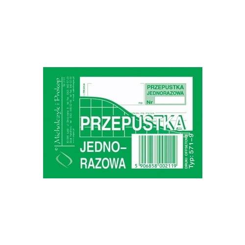 Druk Przepustka Jednorazowa 571-9