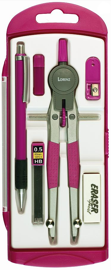 Cyrkiel Metalowy Lorenz 606/S Duży Grip Różowe
