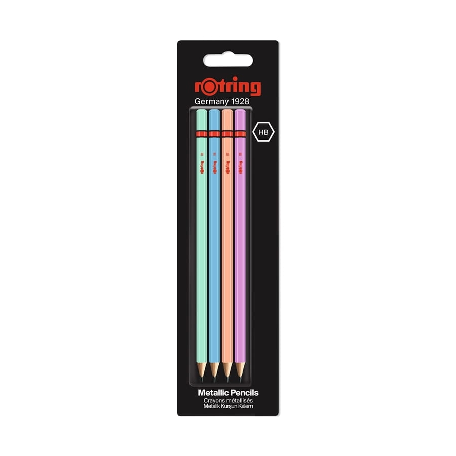 Ołówek Rotring 4 sztuki HB Metallic 