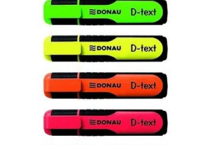 Zakreślacze Donau D-Text  KOMPLET 4 sztuki