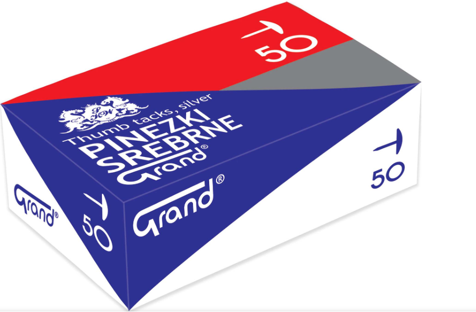 Pinezki Metalowe Grand A"10 /50 szt/ x 10 Opakowań