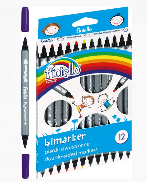 Pisaki Dwustronne Bimarker 12 Kolorów Fiorello